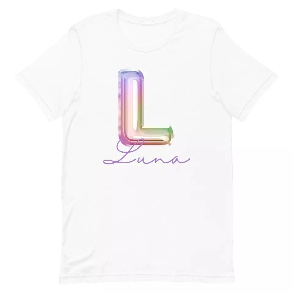 Custom Foil Balloon Rainbow Alphabet T-Shirt – ART-TSH004 - ARTFULANE