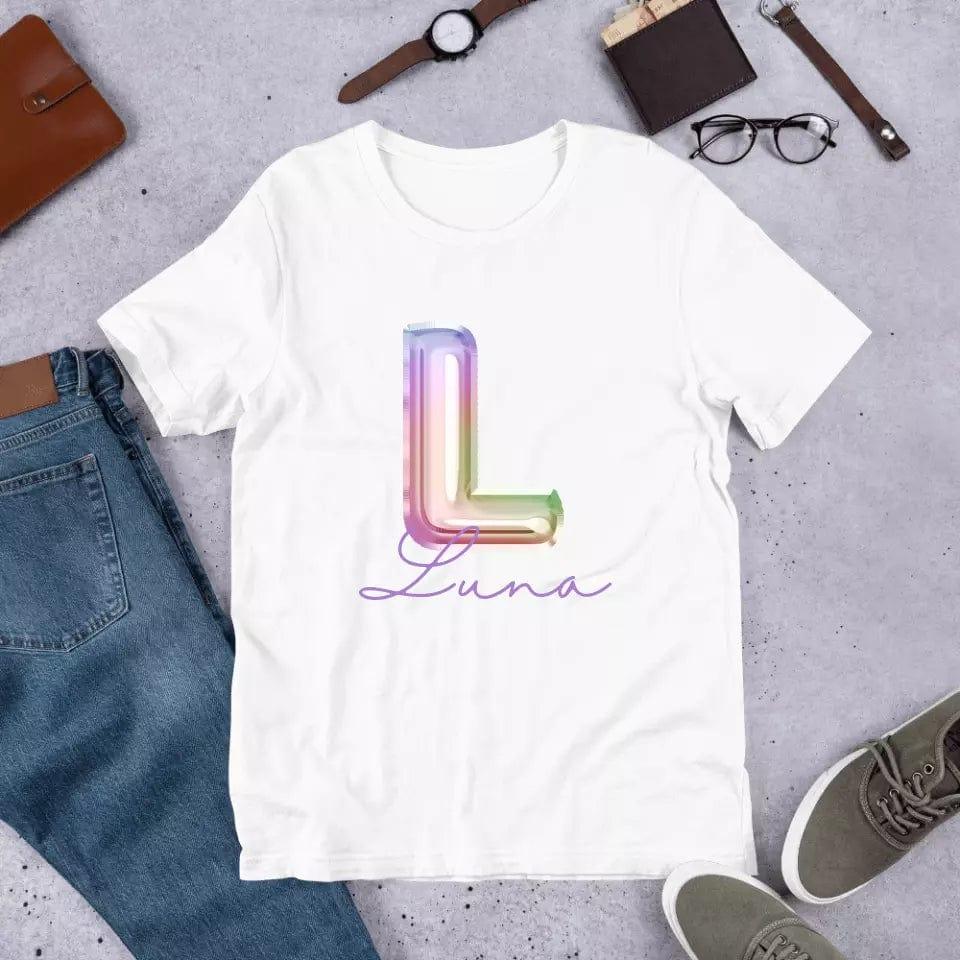 Custom Foil Balloon Rainbow Alphabet T-Shirt – ART-TSH004 - ARTFULANE