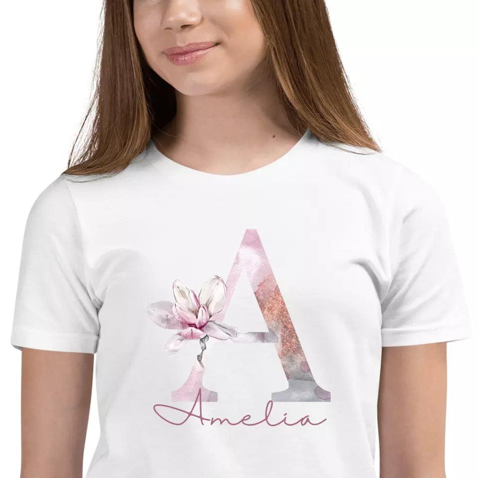 Custom Elegant Leaves Alphabet T-Shirt – ART-TSH009 - ARTFULANE