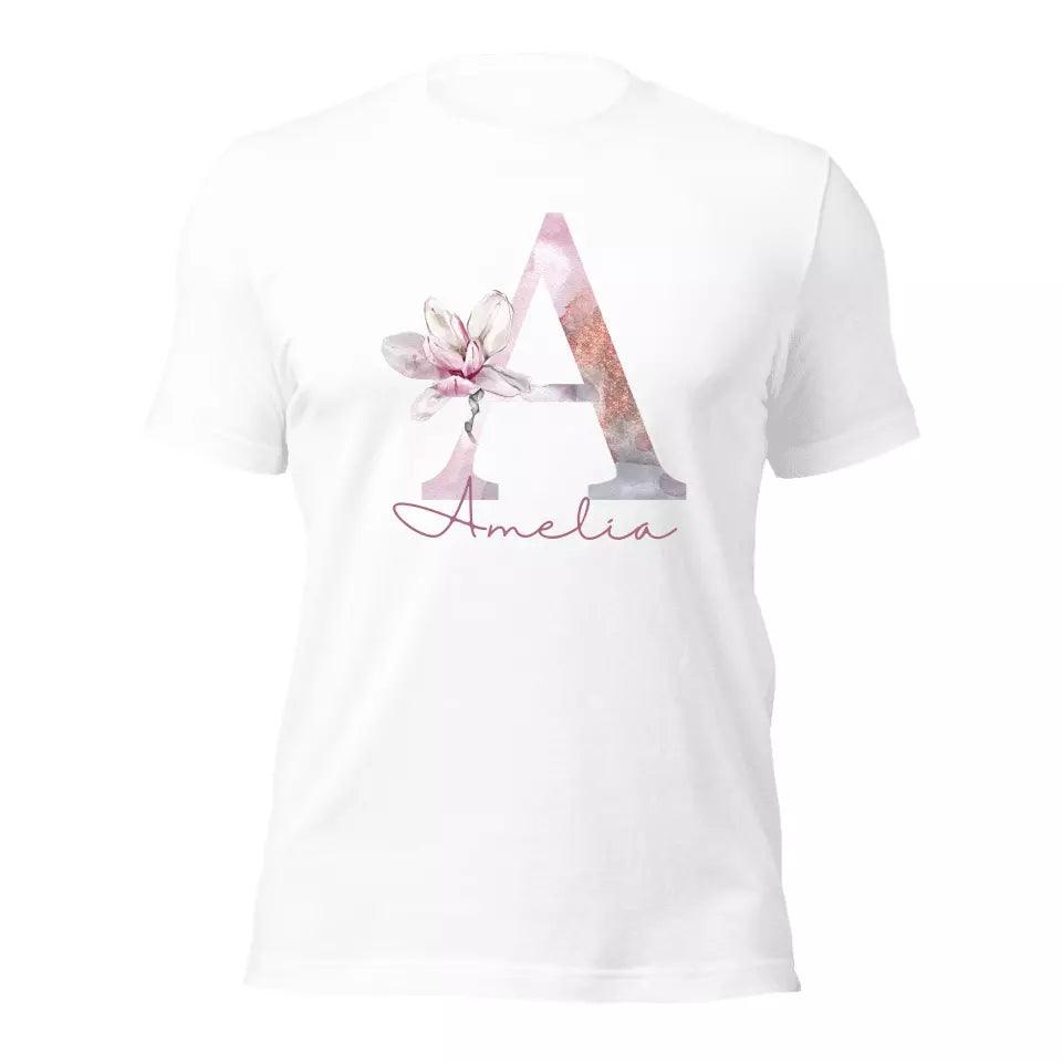 Custom Elegant Leaves Alphabet T-Shirt – ART-TSH009 - ARTFULANE