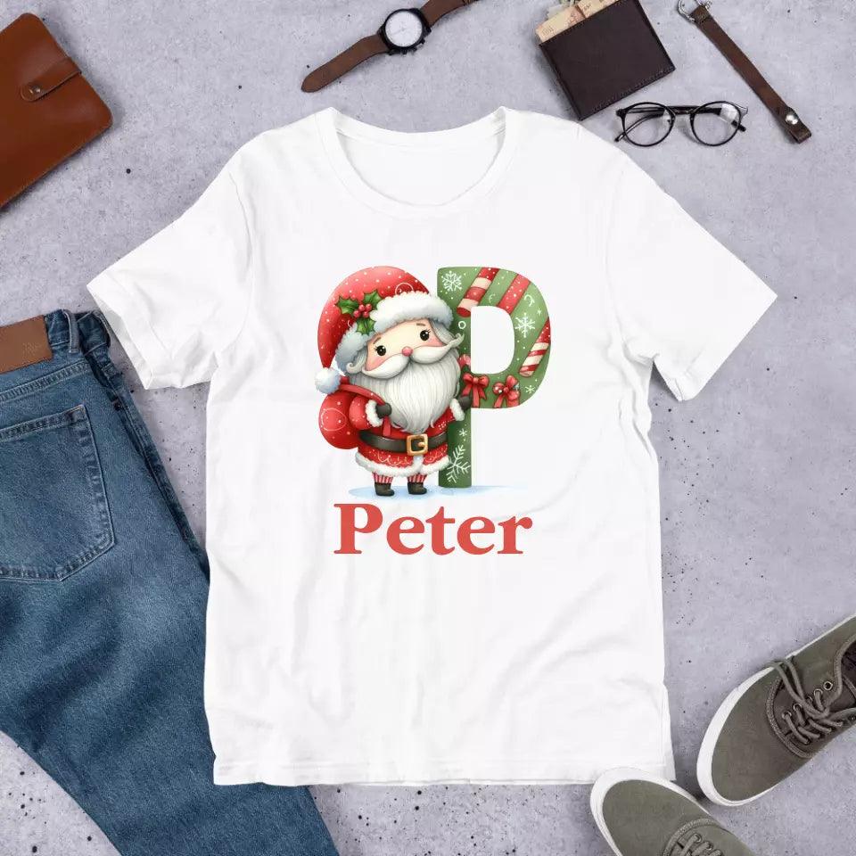 Custom Christmas Santa Alphabet T-Shirt – ART-TSH011 - ARTFULANE