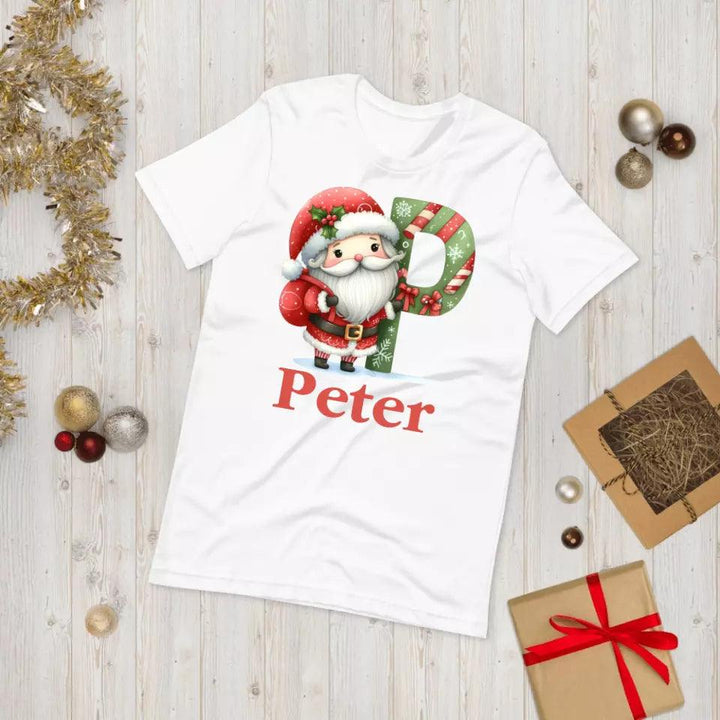 Custom Christmas Santa Alphabet T-Shirt – ART-TSH011 - ARTFULANE