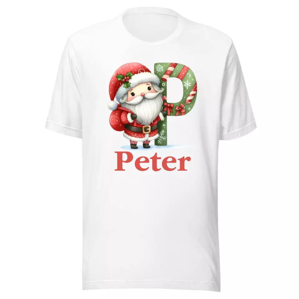 Custom Christmas Santa Alphabet T-Shirt – ART-TSH011 - ARTFULANE