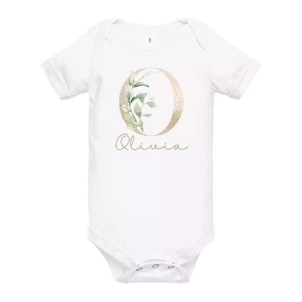 Custom Elegant Leaves Alphabet T-Shirt – ART-TSH013 - ARTFULANE