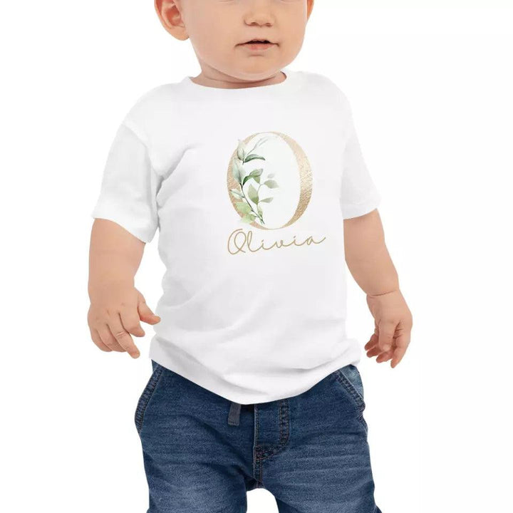 Custom Elegant Leaves Alphabet T-Shirt – ART-TSH013 - ARTFULANE