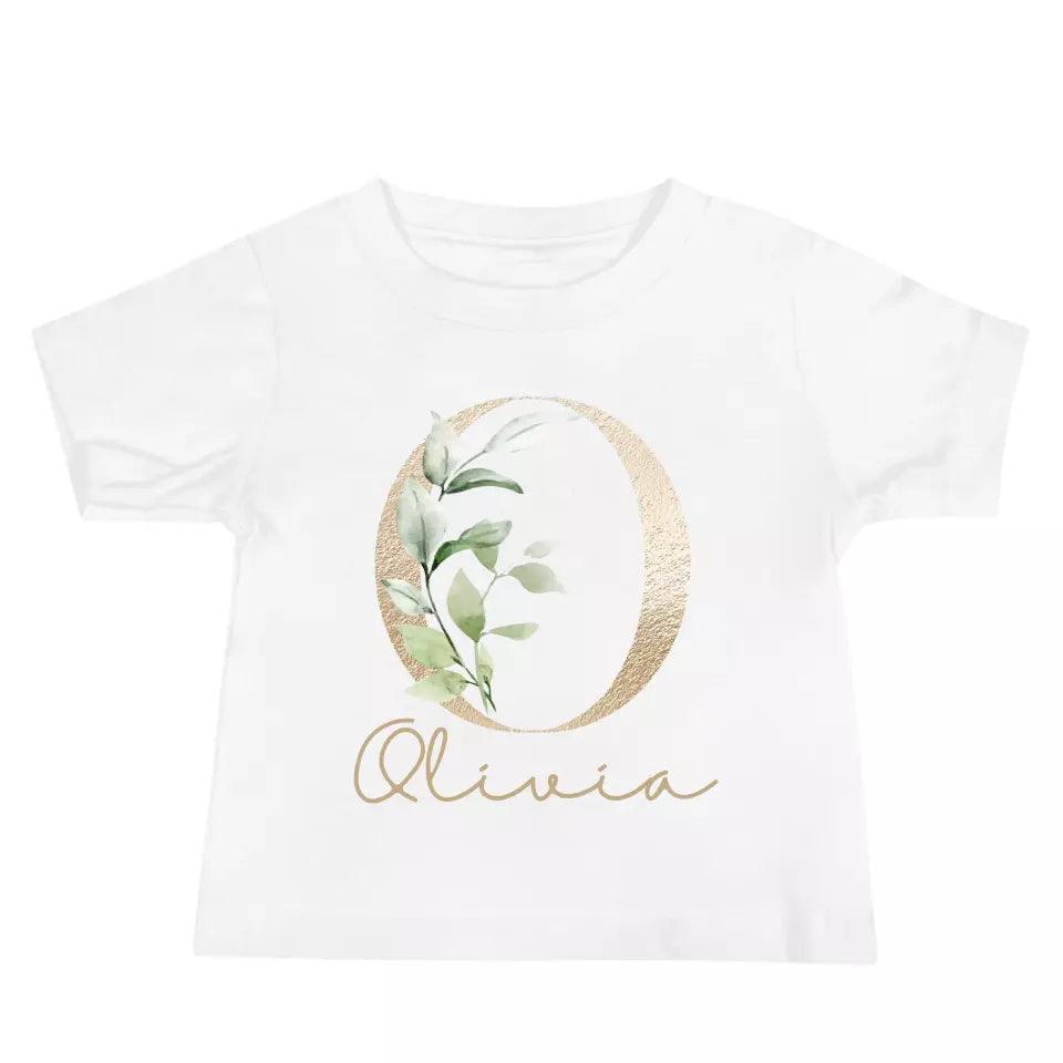 Custom Elegant Leaves Alphabet T-Shirt – ART-TSH013 - ARTFULANE