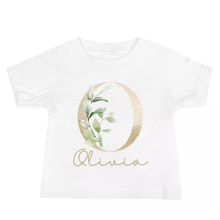 Custom Elegant Leaves Alphabet T-Shirt – ART-TSH013 - ARTFULANE