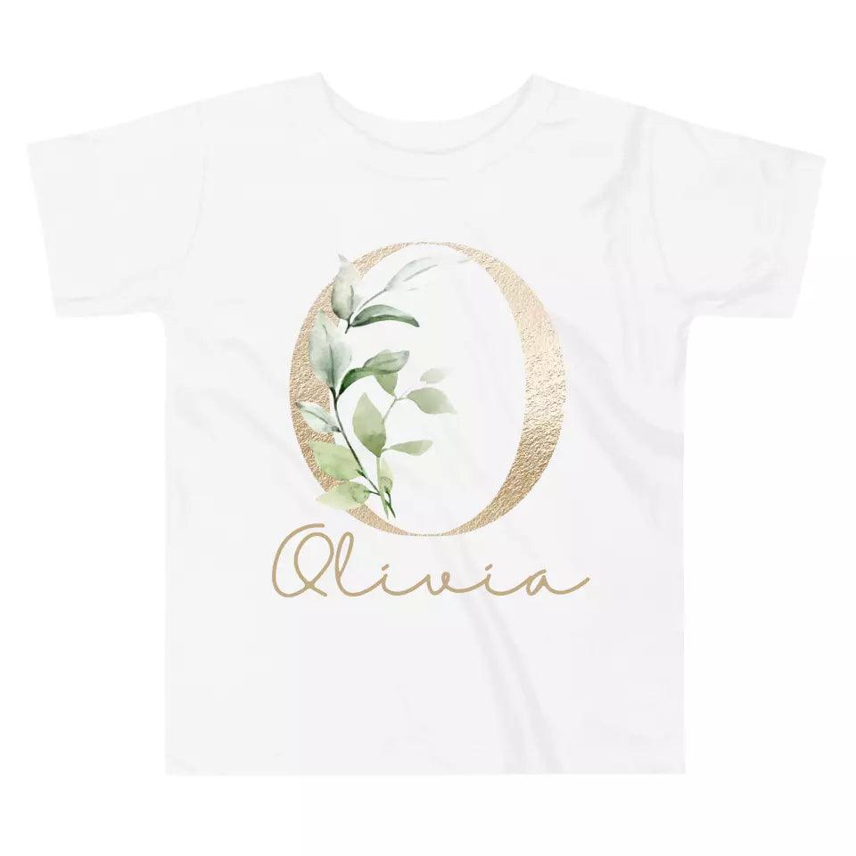 Custom Elegant Leaves Alphabet T-Shirt – ART-TSH013 - ARTFULANE