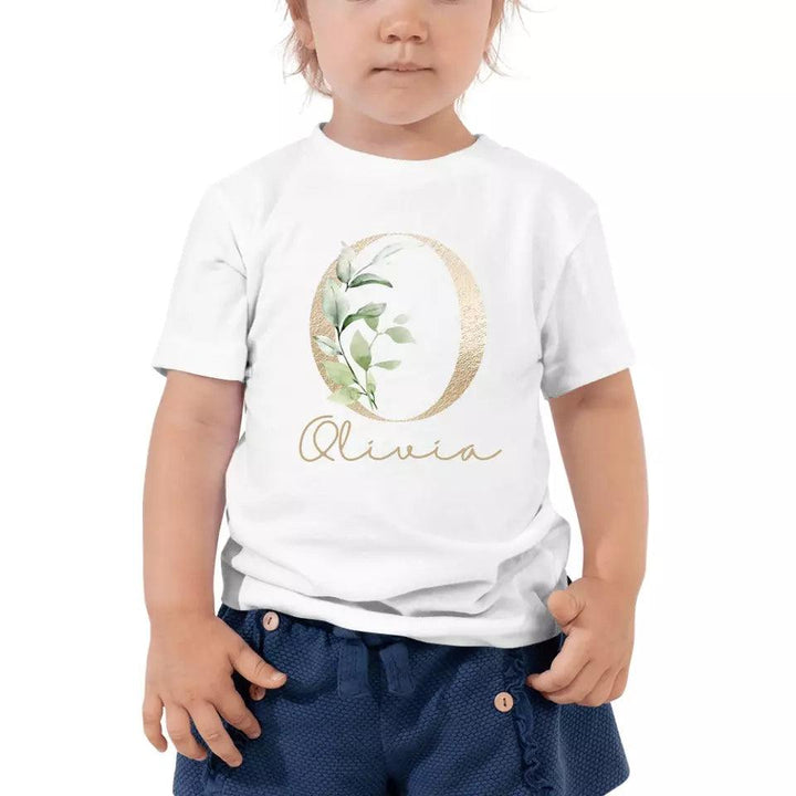 Custom Elegant Leaves Alphabet T-Shirt – ART-TSH013 - ARTFULANE