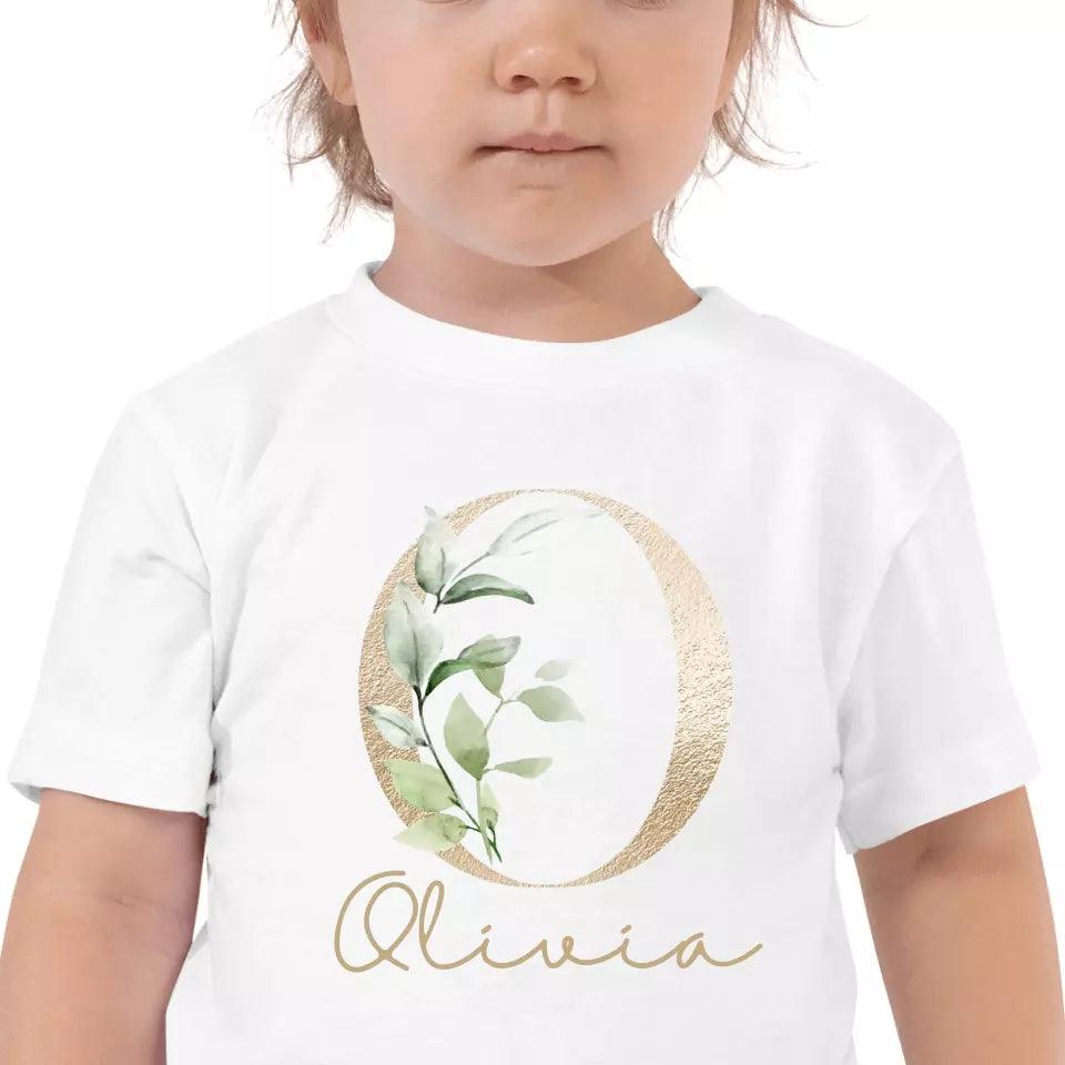 Custom Elegant Leaves Alphabet T-Shirt – ART-TSH013 - ARTFULANE