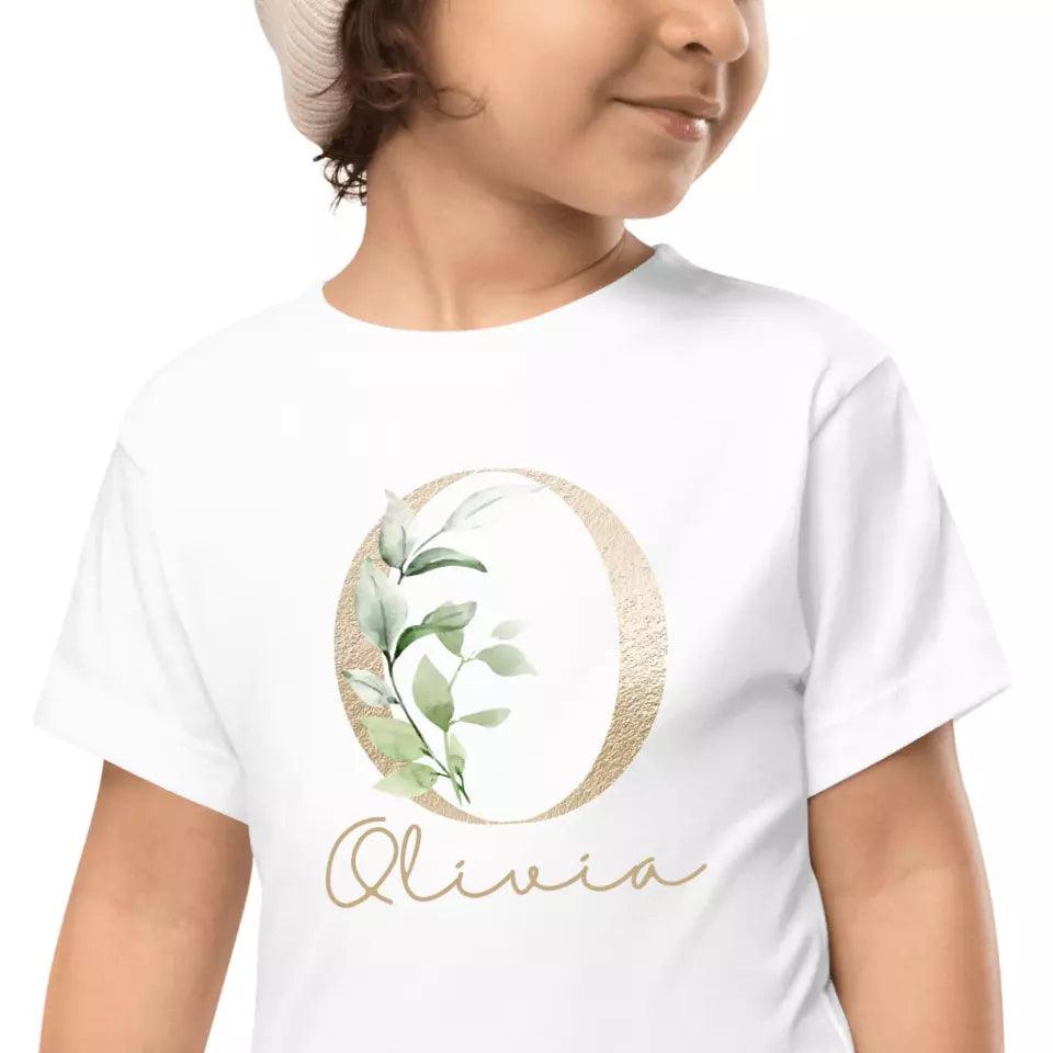 Custom Elegant Leaves Alphabet T-Shirt – ART-TSH013 - ARTFULANE