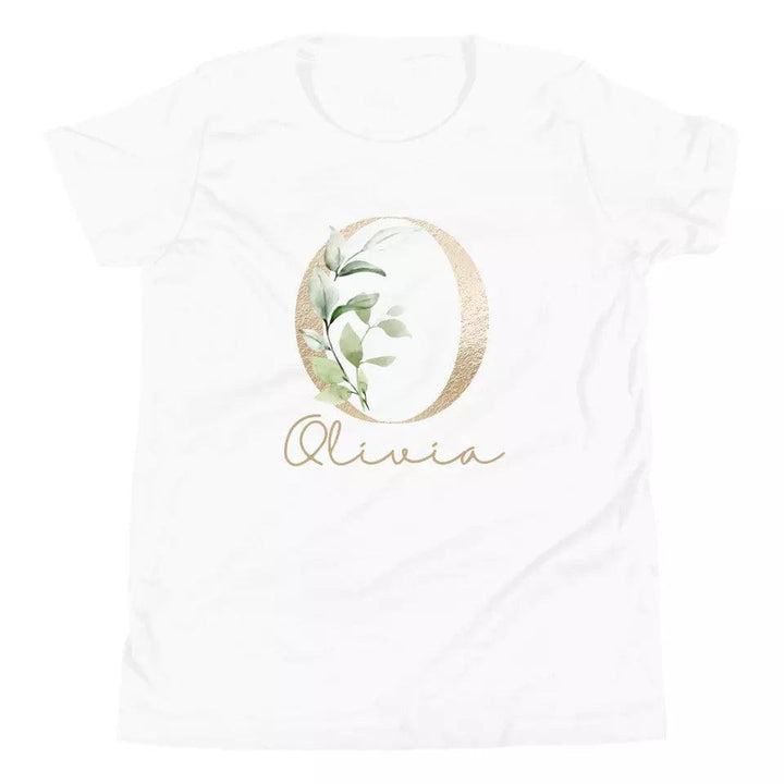 Custom Elegant Leaves Alphabet T-Shirt – ART-TSH013 - ARTFULANE