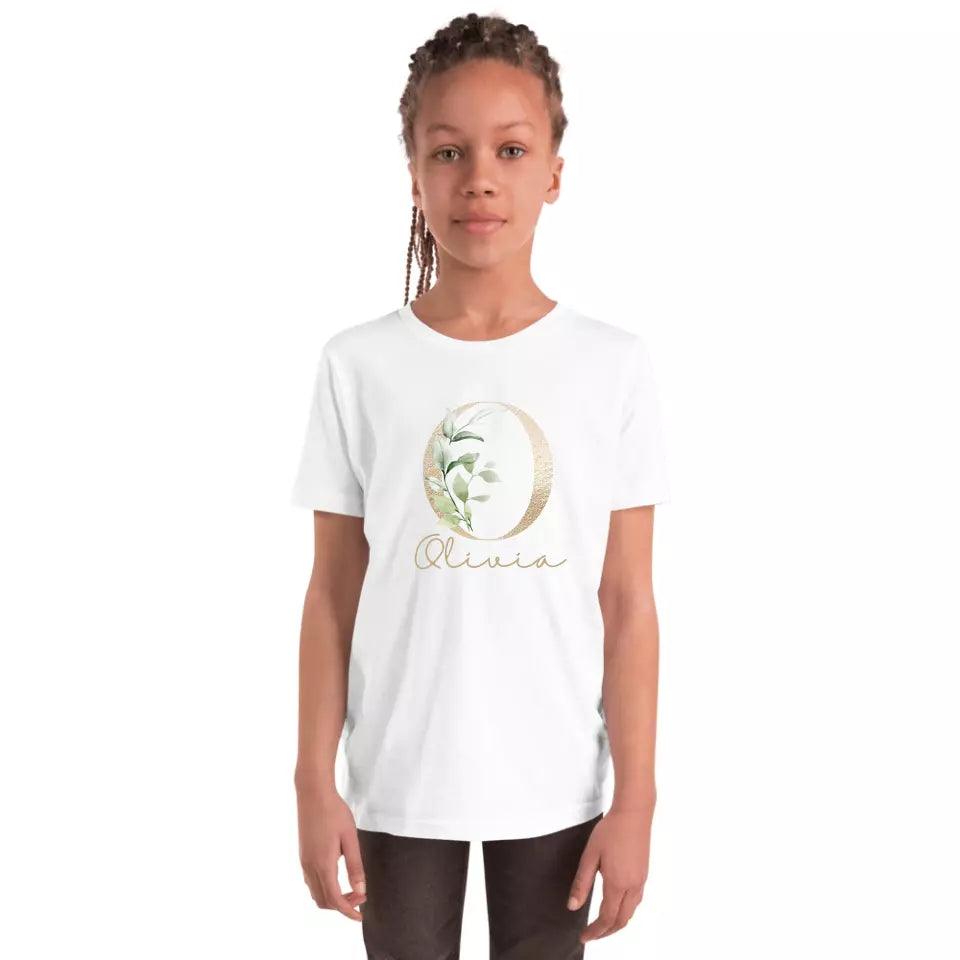 Custom Elegant Leaves Alphabet T-Shirt – ART-TSH013 - ARTFULANE