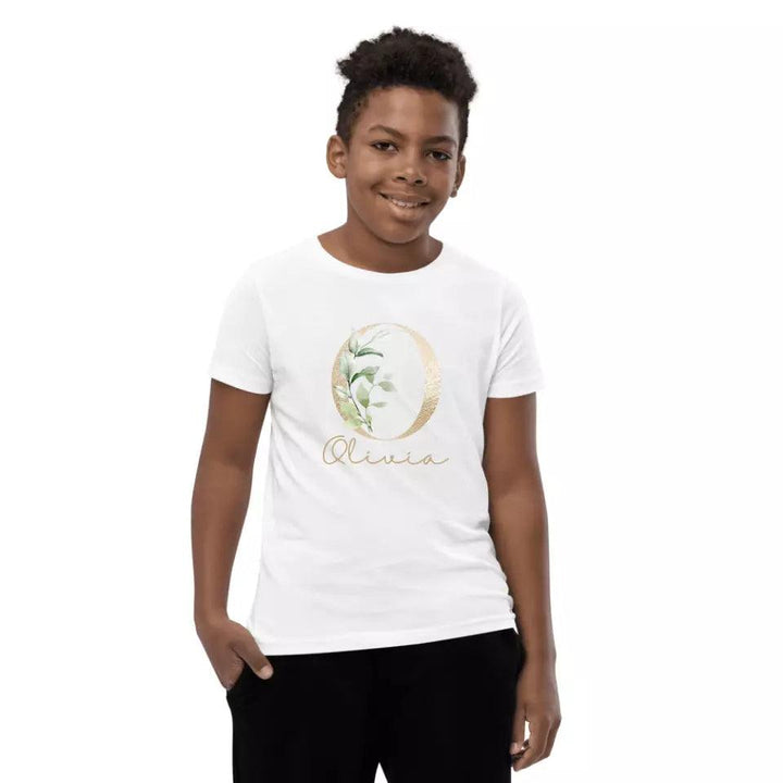 Custom Elegant Leaves Alphabet T-Shirt – ART-TSH013 - ARTFULANE