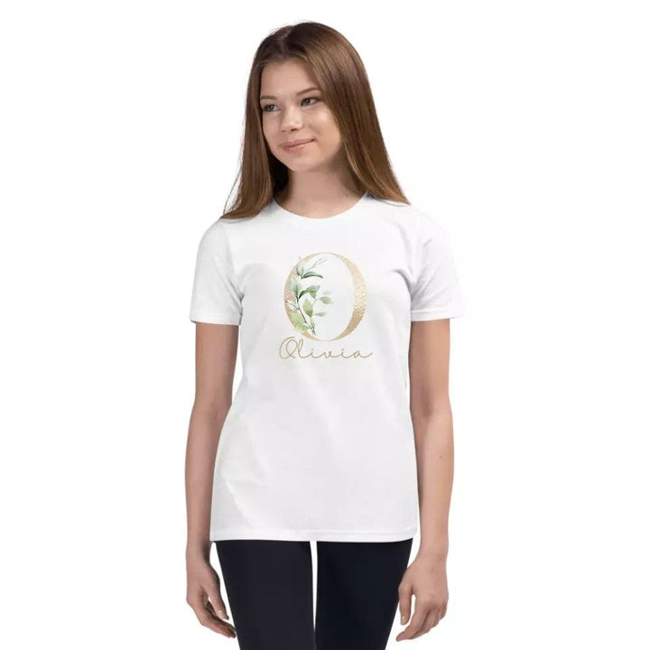 Custom Elegant Leaves Alphabet T-Shirt – ART-TSH013 - ARTFULANE