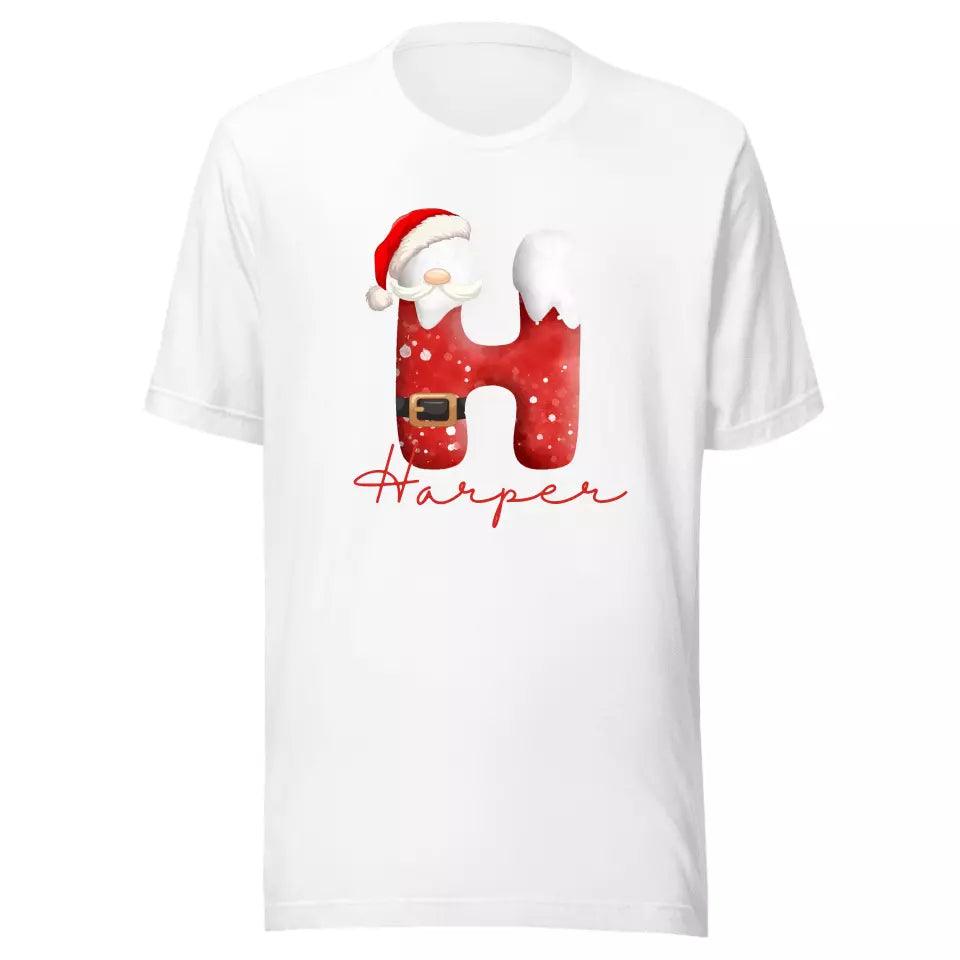 Custom Santa Suit Alphabet Christmas T-Shirt – ART-TSH016 - ARTFULANE