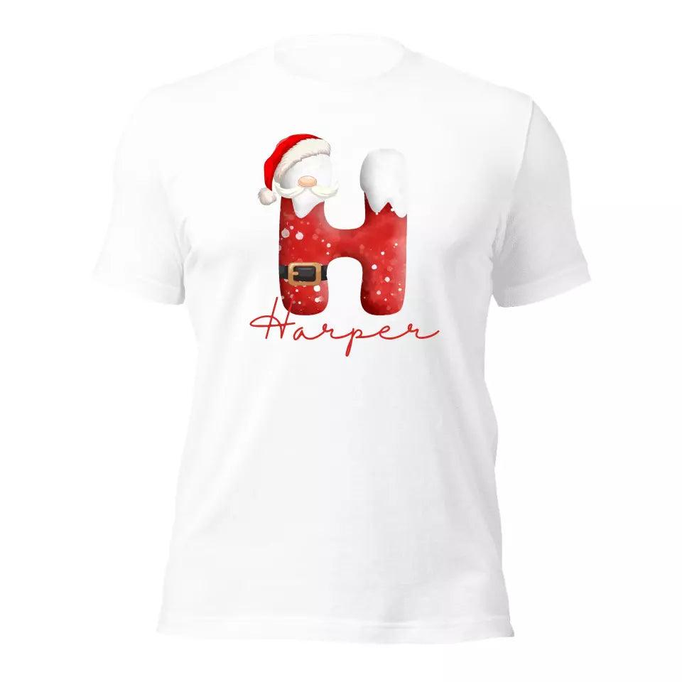 Custom Santa Suit Alphabet Christmas T-Shirt – ART-TSH016 - ARTFULANE