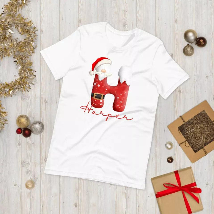 Custom Santa Suit Alphabet Christmas T-Shirt – ART-TSH016 - ARTFULANE