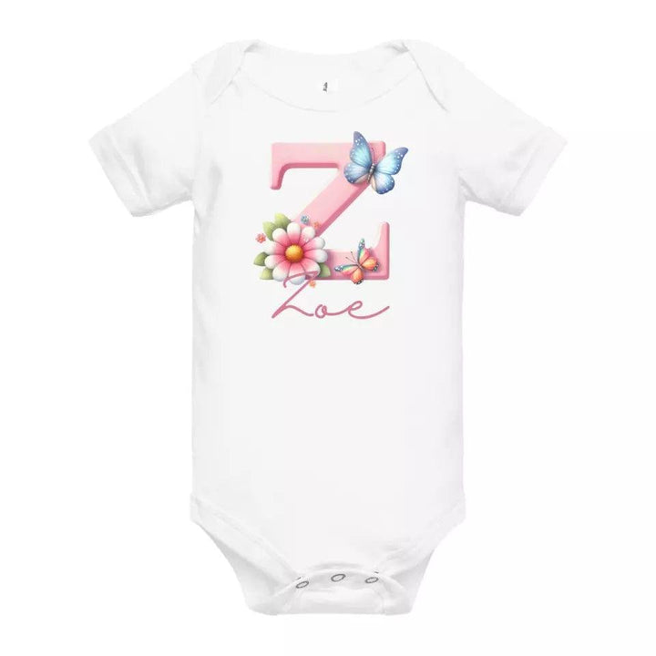 Custom Flowers and Butterflies Alphabet T-Shirt – ART-TSH017 - ARTFULANE