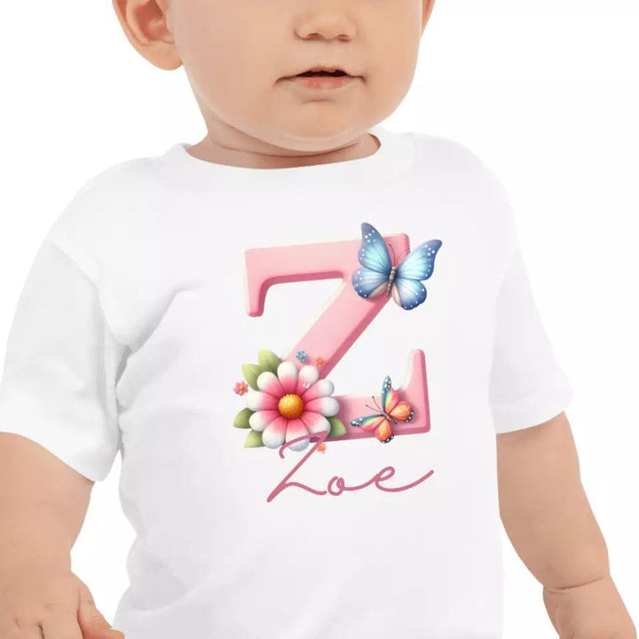 Custom Flowers and Butterflies Alphabet T-Shirt – ART-TSH017 - ARTFULANE