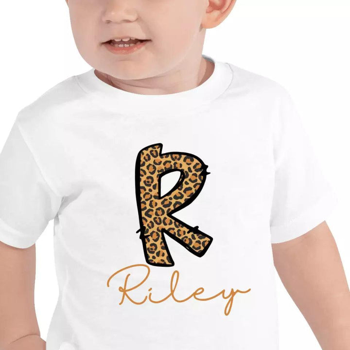 Custom Cheetah Pattern Alphabet T-Shirt – ART-TSH021 - ARTFULANE