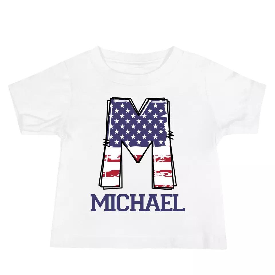 Custom USA Flag Alphabet T-Shirt – ART-TSH024 - ARTFULANE