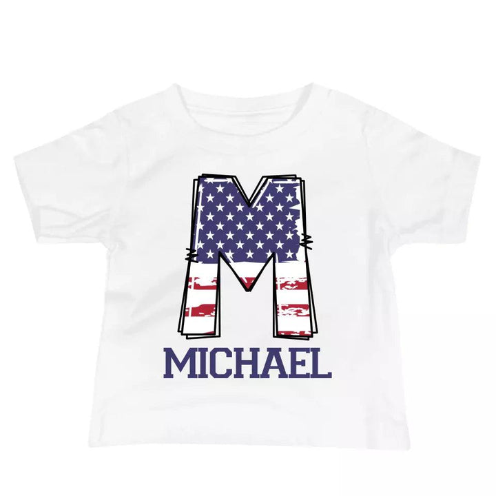 Custom USA Flag Alphabet T-Shirt – ART-TSH024 - ARTFULANE