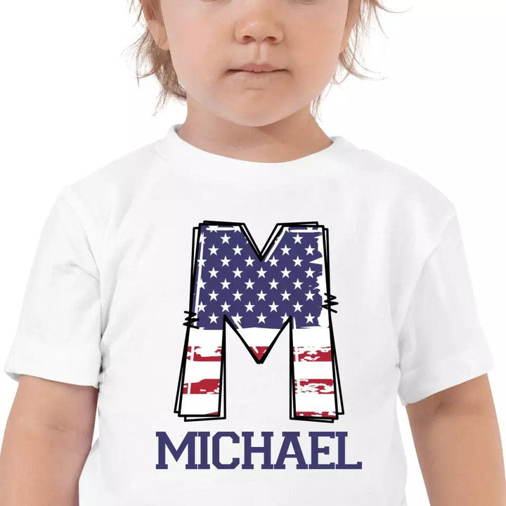 Custom USA Flag Alphabet T-Shirt – ART-TSH024 - ARTFULANE