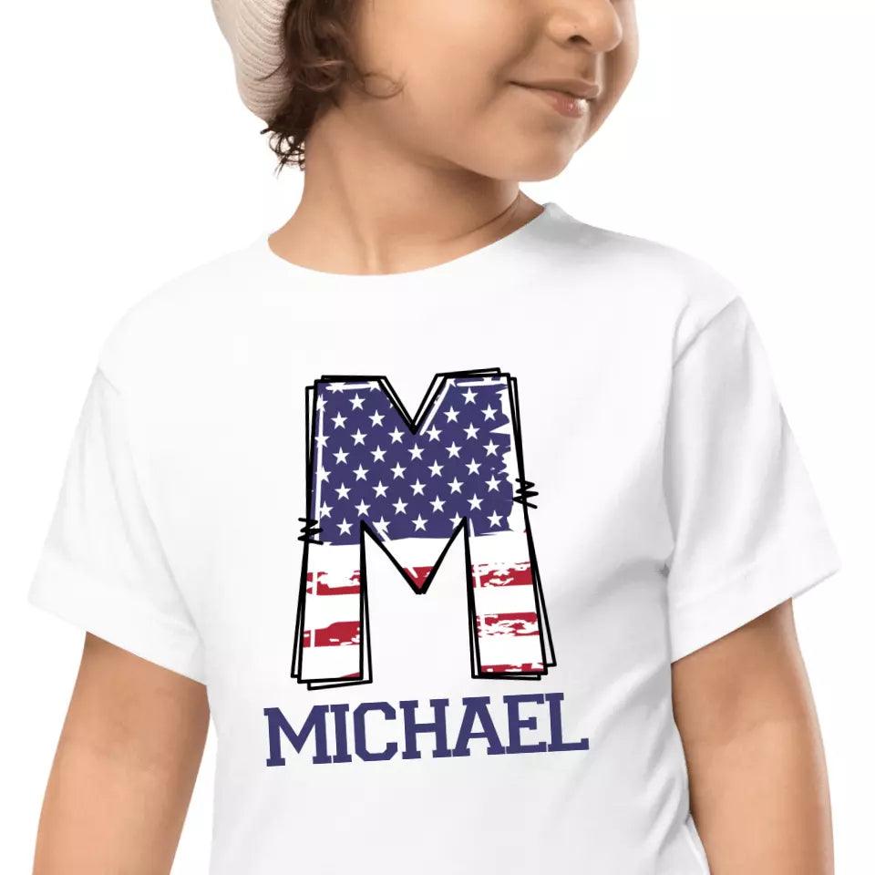 Custom USA Flag Alphabet T-Shirt – ART-TSH024 - ARTFULANE