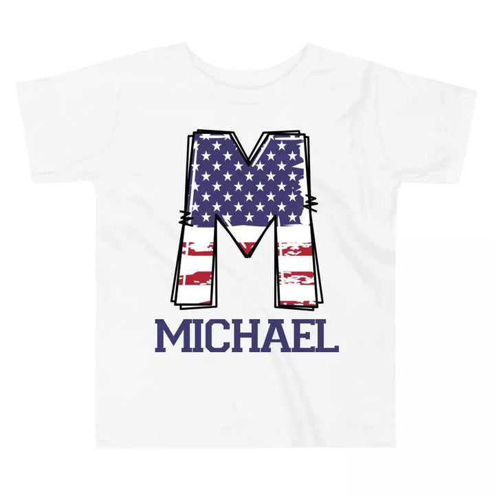 Custom USA Flag Alphabet T-Shirt – ART-TSH024 - ARTFULANE