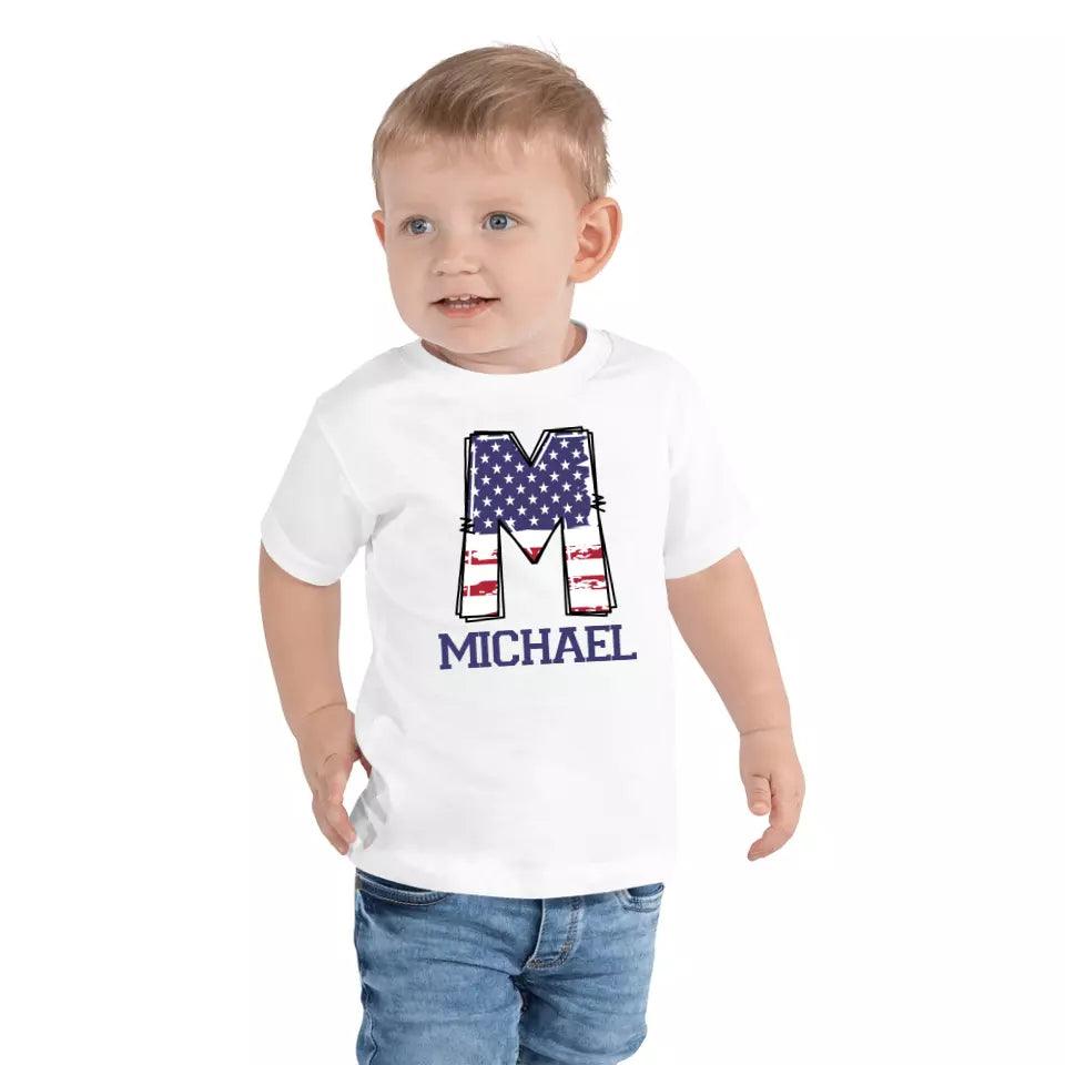 Custom USA Flag Alphabet T-Shirt – ART-TSH024 - ARTFULANE