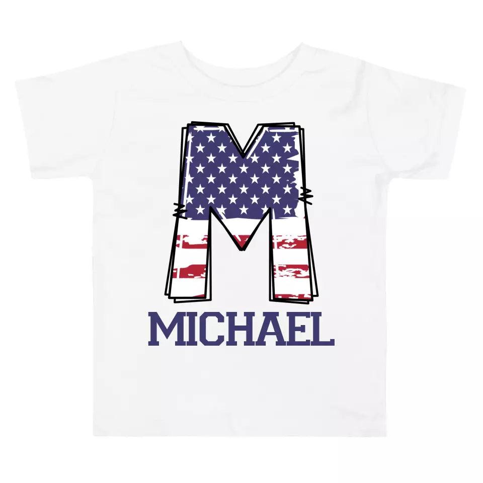 Custom USA Flag Alphabet T-Shirt – ART-TSH024 - ARTFULANE