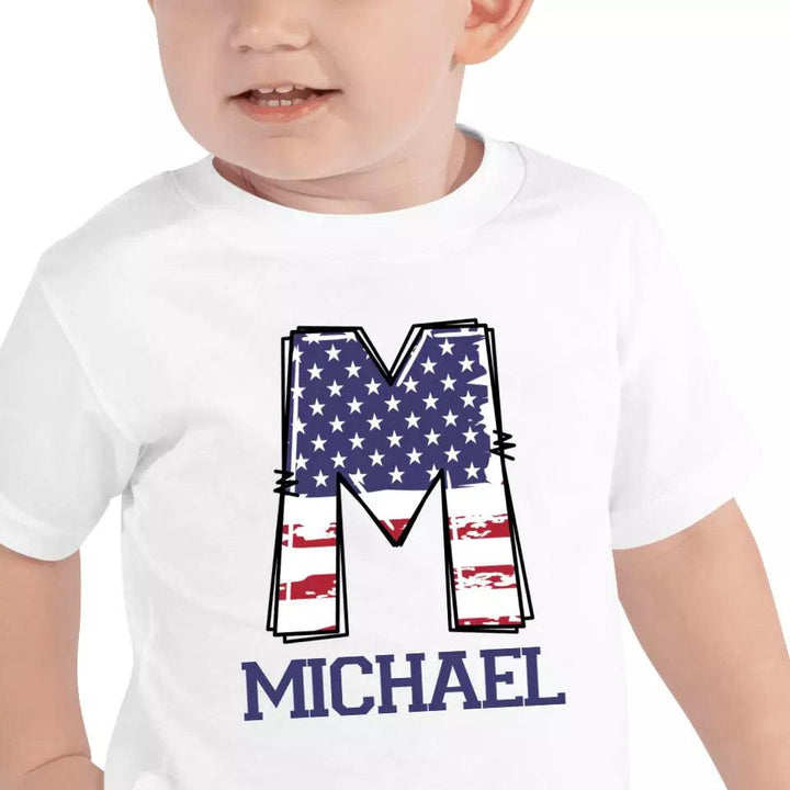 Custom USA Flag Alphabet T-Shirt – ART-TSH024 - ARTFULANE