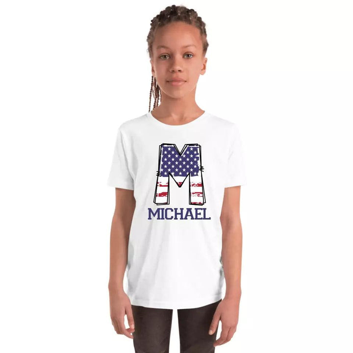 Custom USA Flag Alphabet T-Shirt – ART-TSH024 - ARTFULANE