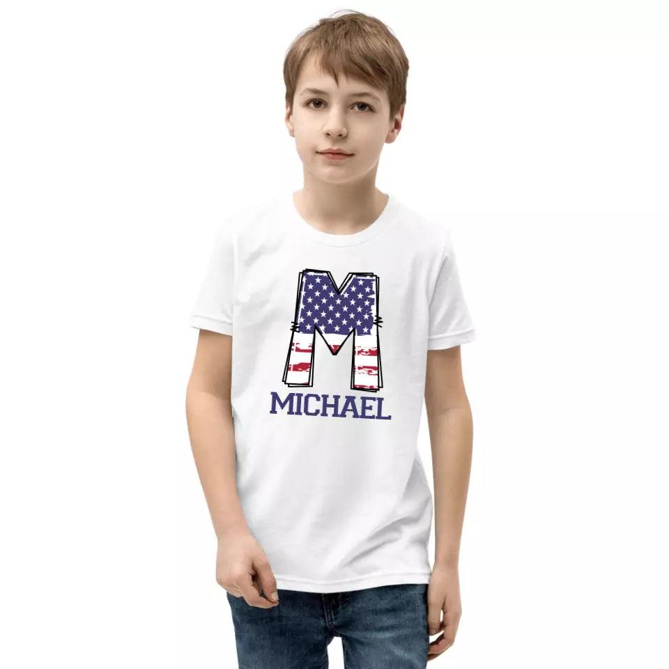 Custom USA Flag Alphabet T-Shirt – ART-TSH024 - ARTFULANE