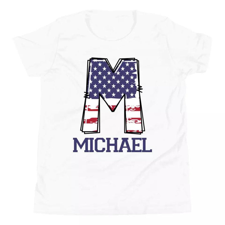 Custom USA Flag Alphabet T-Shirt – ART-TSH024 - ARTFULANE