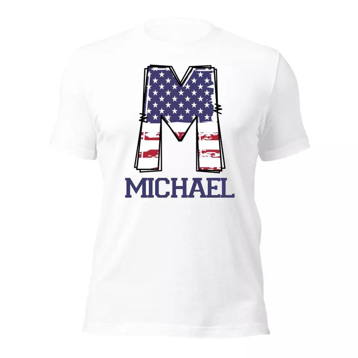 Custom USA Flag Alphabet T-Shirt – ART-TSH024 - ARTFULANE