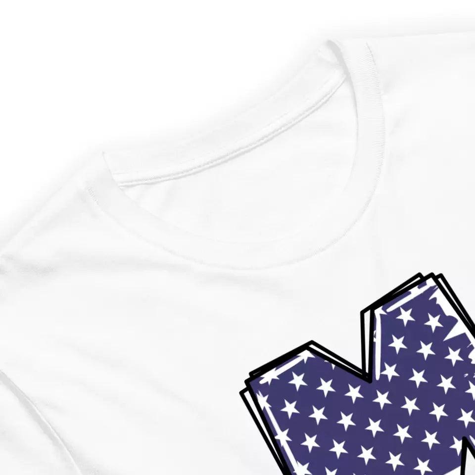 Custom USA Flag Alphabet T-Shirt – ART-TSH024 - ARTFULANE