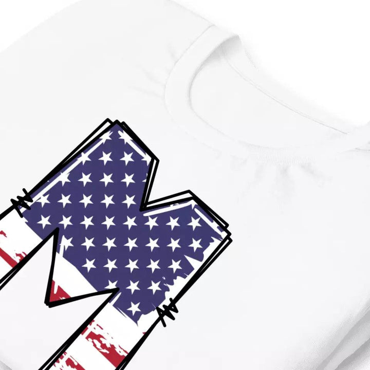 Custom USA Flag Alphabet T-Shirt – ART-TSH024 - ARTFULANE