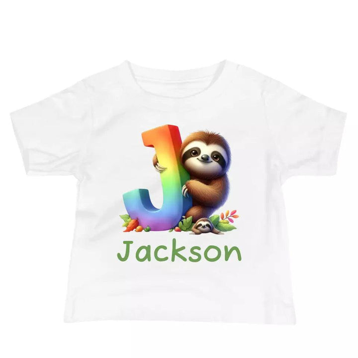 Custom Rainbow Letters Sloth T-Shirt – ART-TSH026 - ARTFULANE