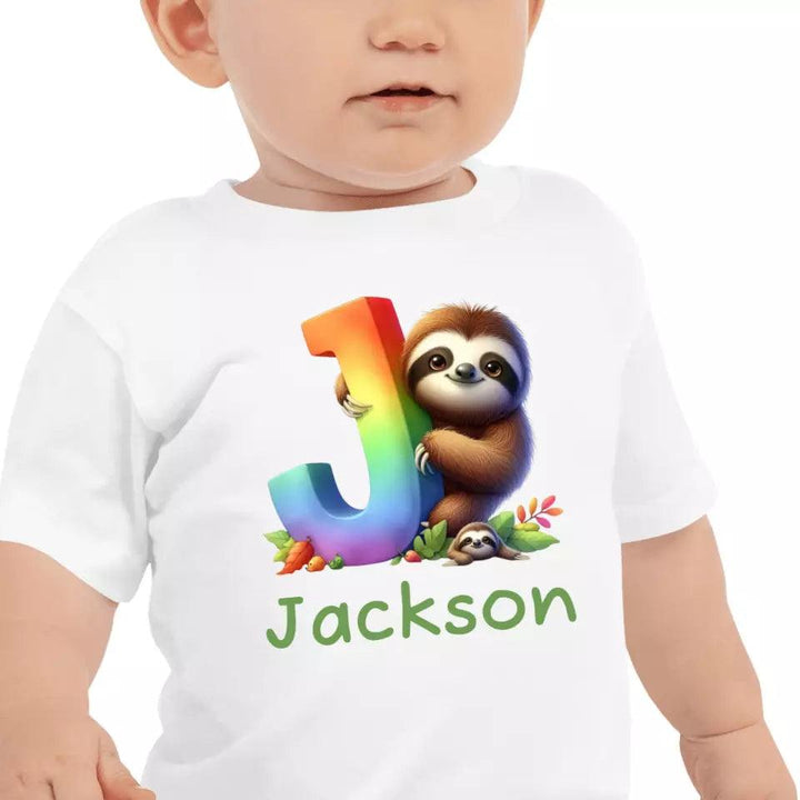 Custom Rainbow Letters Sloth T-Shirt – ART-TSH026 - ARTFULANE