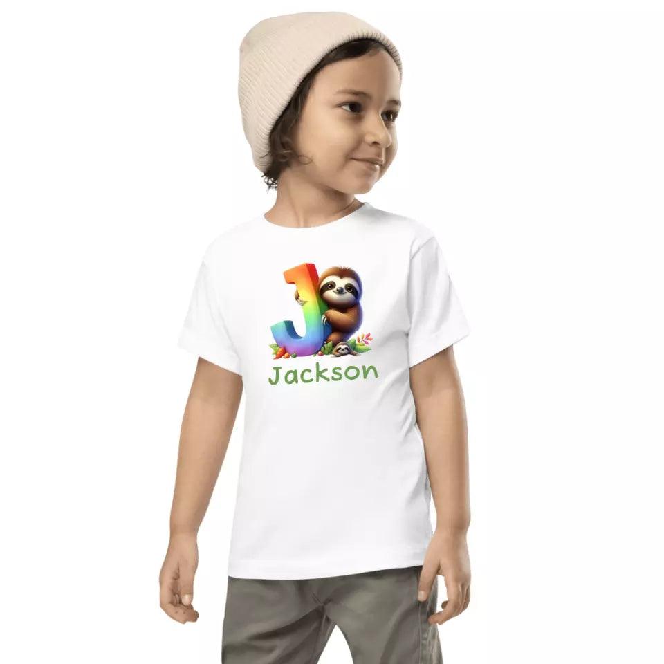 Custom Rainbow Letters Sloth T-Shirt – ART-TSH026 - ARTFULANE