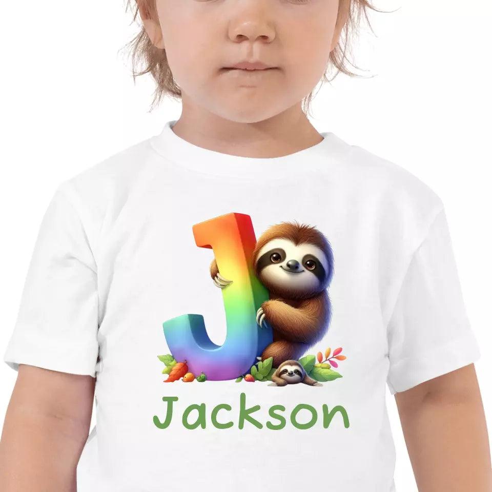 Custom Rainbow Letters Sloth T-Shirt – ART-TSH026 - ARTFULANE