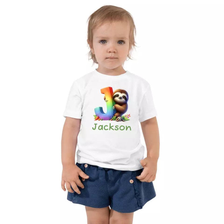 Custom Rainbow Letters Sloth T-Shirt – ART-TSH026 - ARTFULANE