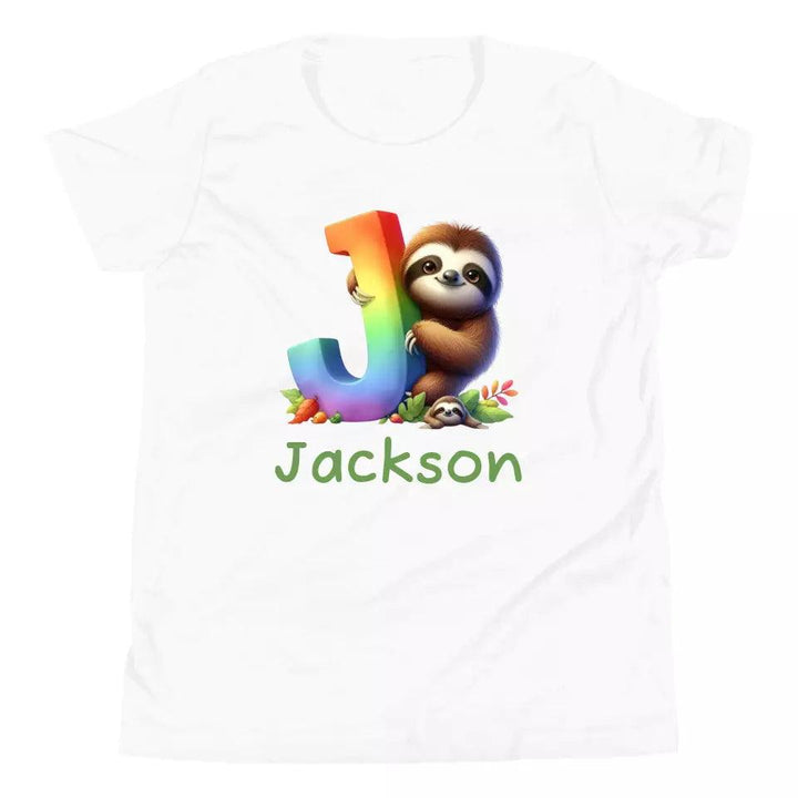 Custom Rainbow Letters Sloth T-Shirt – ART-TSH026 - ARTFULANE