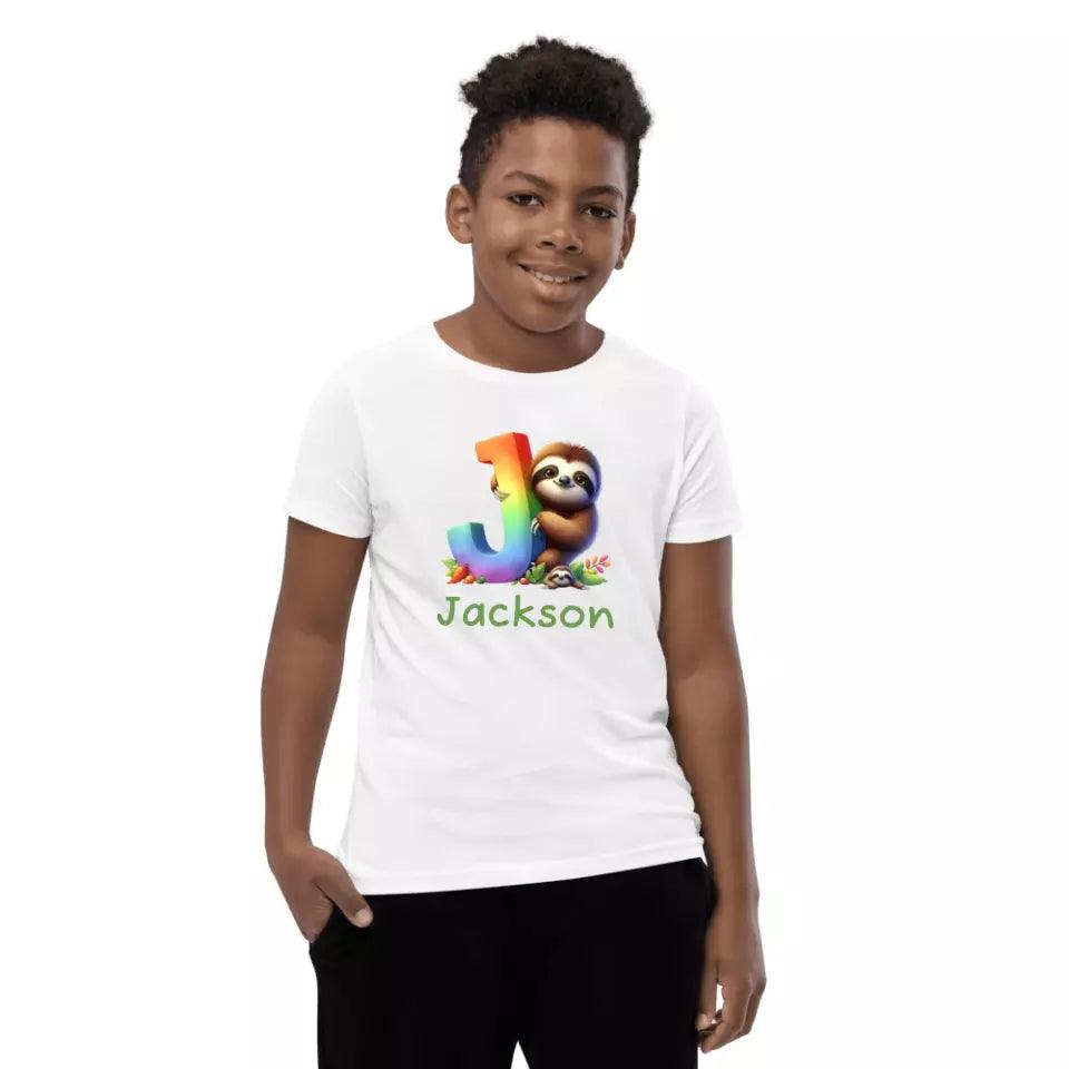 Custom Rainbow Letters Sloth T-Shirt – ART-TSH026 - ARTFULANE