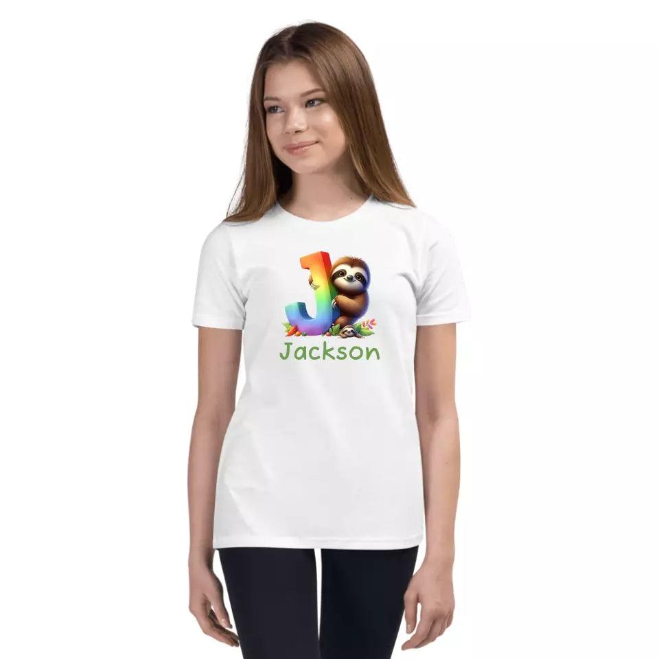 Custom Rainbow Letters Sloth T-Shirt – ART-TSH026 - ARTFULANE