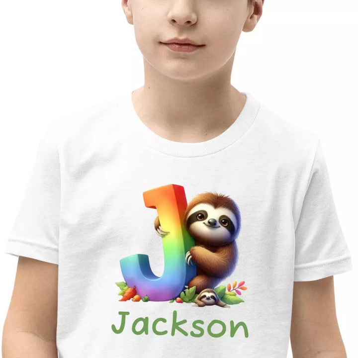 Custom Rainbow Letters Sloth T-Shirt – ART-TSH026 - ARTFULANE