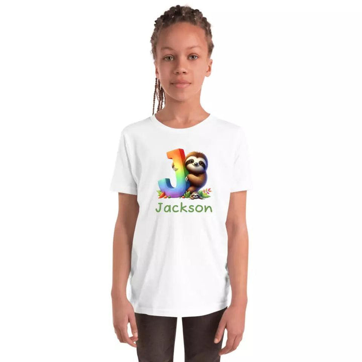 Custom Rainbow Letters Sloth T-Shirt – ART-TSH026 - ARTFULANE