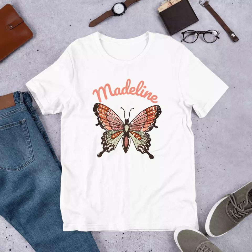 Custom Retro Groovy Butterflies T-Shirt – ART-TSH027 - ARTFULANE